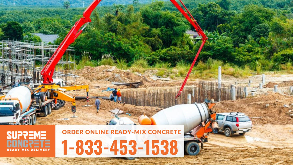 Concrete delivery with pump