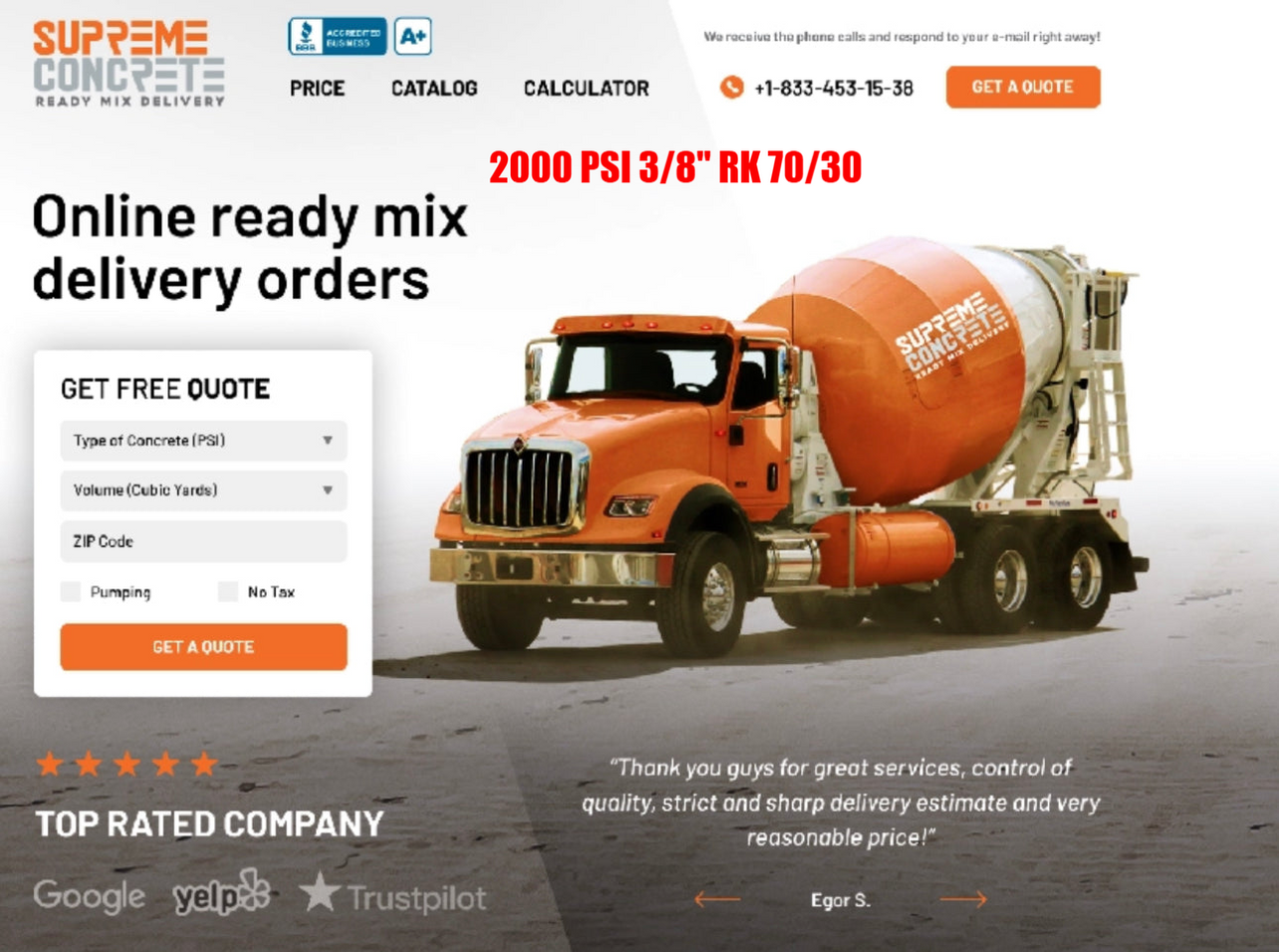 CATALOG Ready mix concrete delivery & pumping services in LA SUPREME