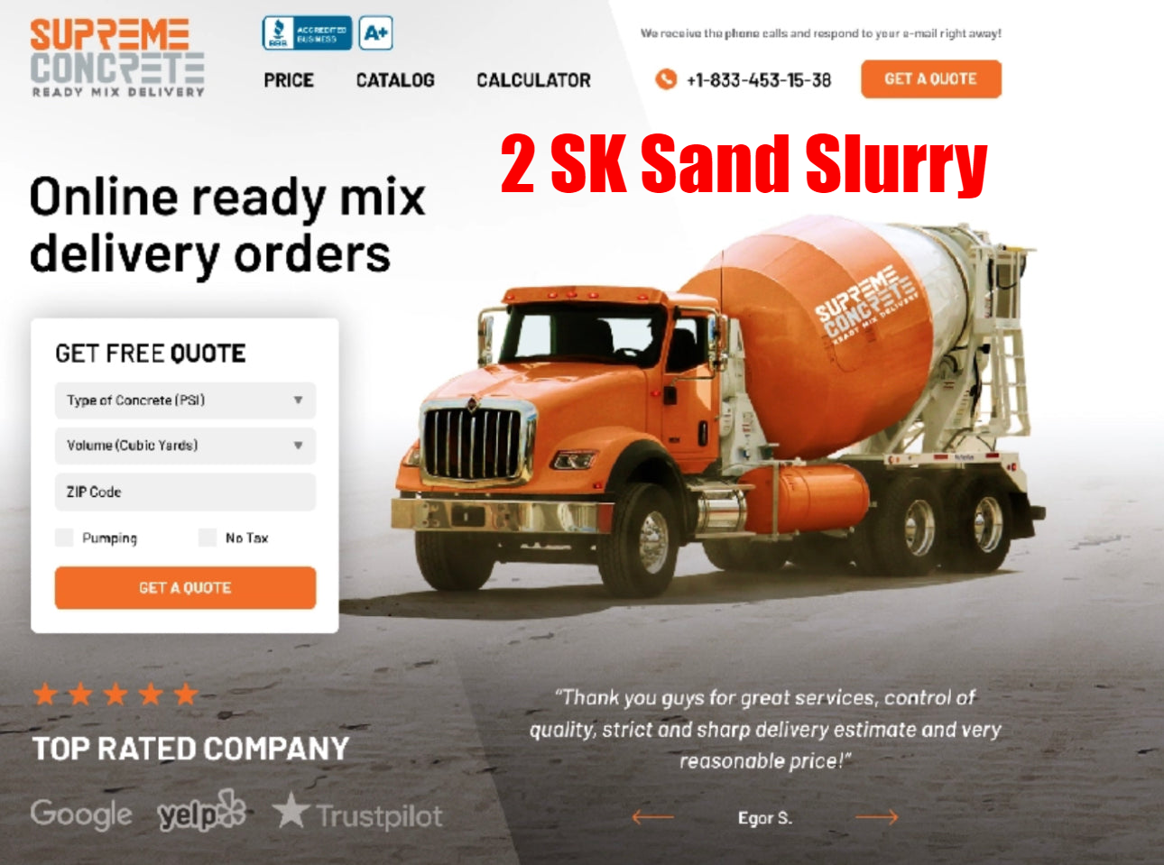 2 SK Sand Slurry - SUPREME CONCRETE READY MIX CONCRETE