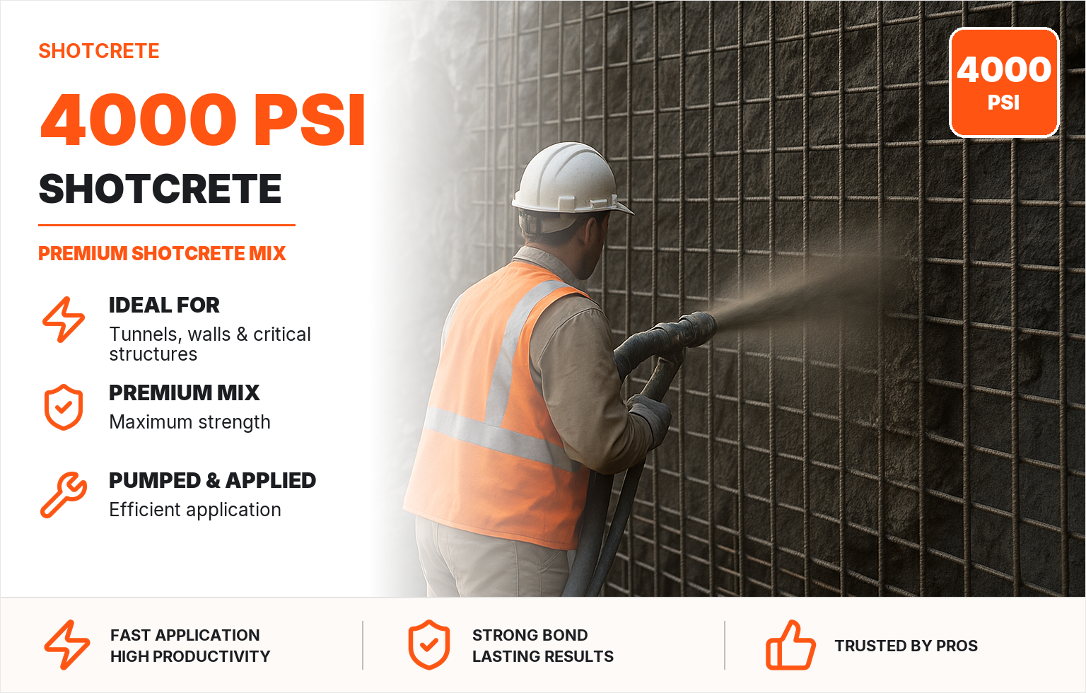 4000 PSI Shotcrete